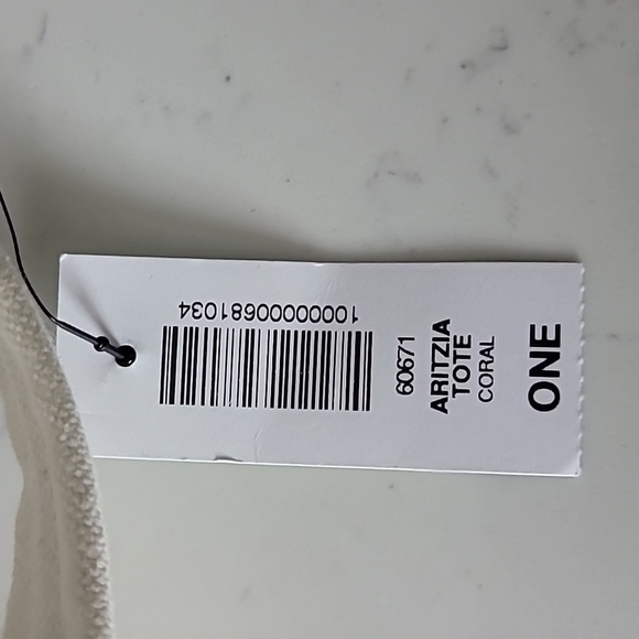 Aritzia stripped canvas tote NWT Beach Boho  Coastal - Picture 7 of 8